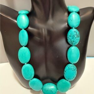 Elegant Turquoise Agate Beaded Necklace Lucas Lameth LUC Designer